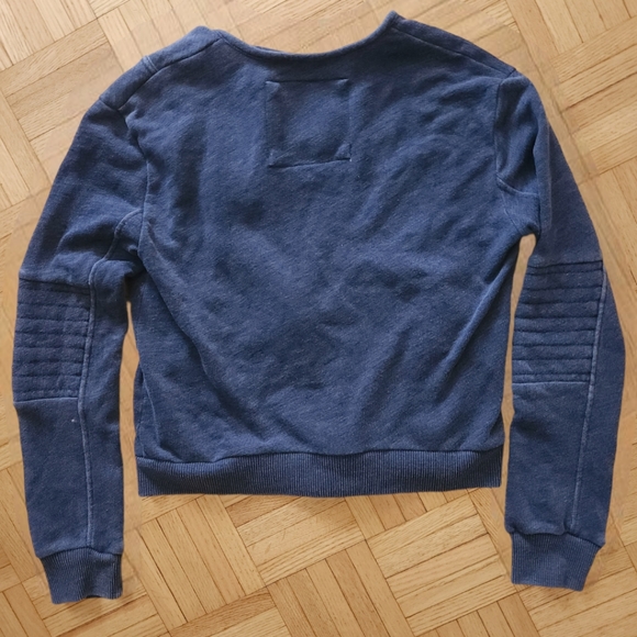 Abercrombie & Fitch navy moto zip up pocket sweater - Picture 2 of 4